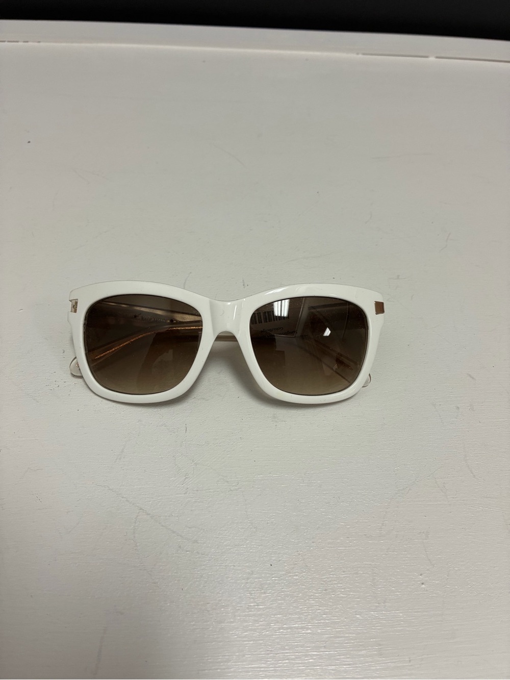 Kate Spade White Women’s Wayfarer Style Sunglasses with Brown Lenses